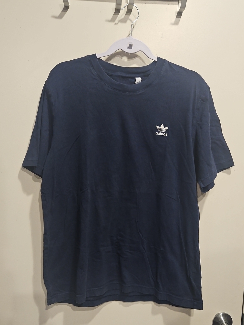Adidas Navy Short Sleeve Tee Large